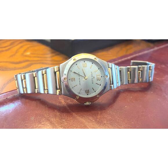 Women's Two Tone Anne Klein Watch, WR to 100ft, Link Bracelet Band - Picture 3 of 3